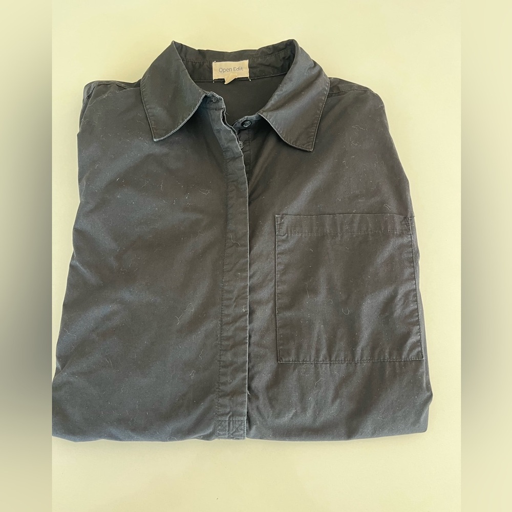 Open Edit - Black Long Sleeve Tunic Blouse